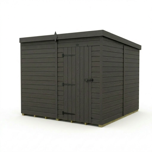 8x8 Pent Composite Shed Tanalised (Single Door, No Windows) 1