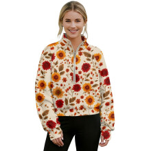 Damen-Sweatshirt mit langen Ärmeln, kurzen Ärmeln und Daumenlöchern, Größe XL