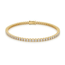 Jewelco London 18ct Yellow Gold 3.00CT Certified Natural Diamond Eternity Tennis Bracelet - 18B095-300