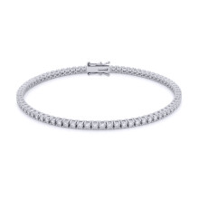 Jewelco London 9ct White Gold 2.00CT Certified Lab Grown Diamond Eternity Tennis Bracelet - LAB9B018-200