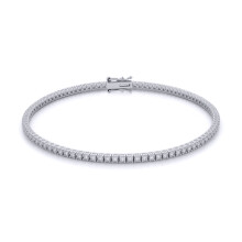 Jewelco London 9ct White Gold 1.00CT Certified Natural Diamond Eternity Tennis Bracelet - 9B018-100