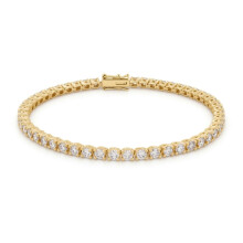 Jewelco London 18ct Yellow Gold 4.00CT Certified Natural Diamond Eternity Tennis Bracelet - 18B095-400