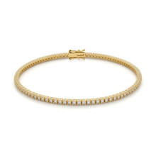Jewelco London 9ct Yellow Gold 1.00CT Certified Lab Grown Diamond Eternity Tennis Bracelet - LAB9B095-100