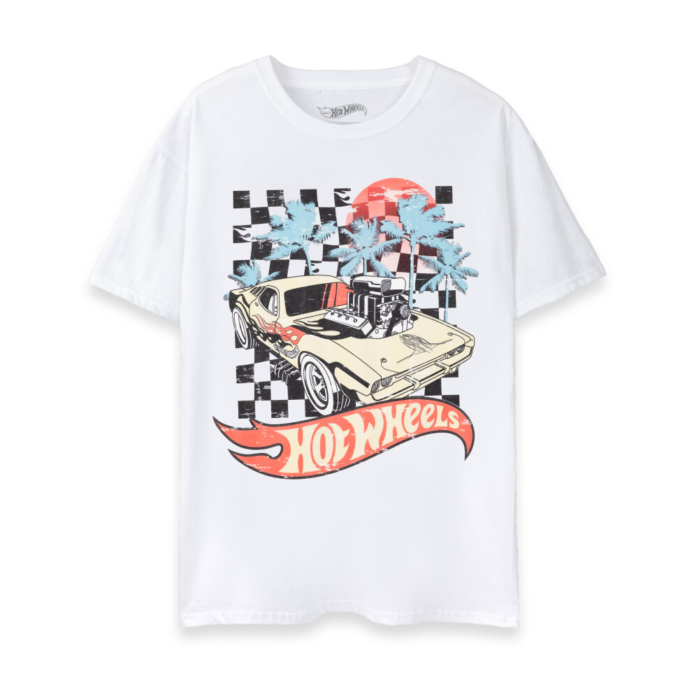 Hot Wheels (Xxx-Large) Short Sleeved T-Shirt (Mens White)