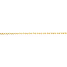 (20) Jewelco London Ladies Solid 9ct Yellow Gold 3D Square Curb Franco 0.9mm Gauge Pendant Chain Necklace - JCN085A