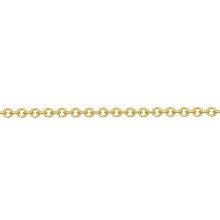 (18) Jewelco London Ladies Solid 18ct Yellow Gold Oval Link Rolo Trace 1.5mm Gauge Pendant Chain Necklace - JCN043A