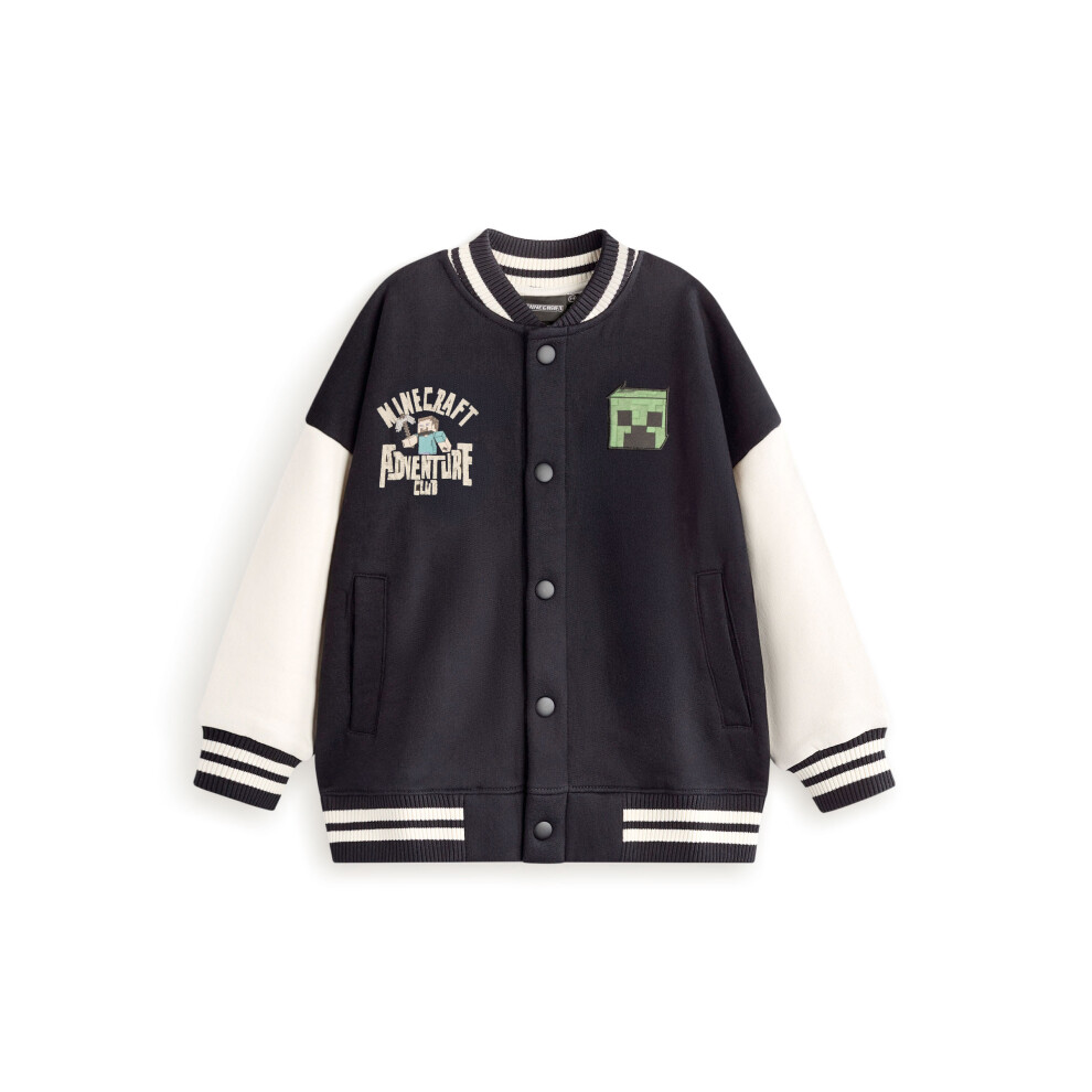 Minecraft (13-14 Years) Varsity Jacket (Boys Black)