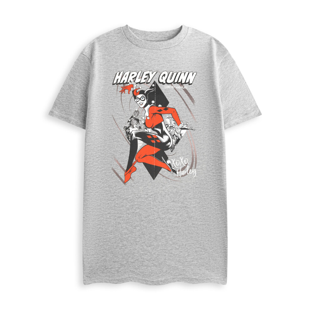 Dc Comics (Small) Harley Quinn Short Sleeved T-Shirt (Unisex Grey)