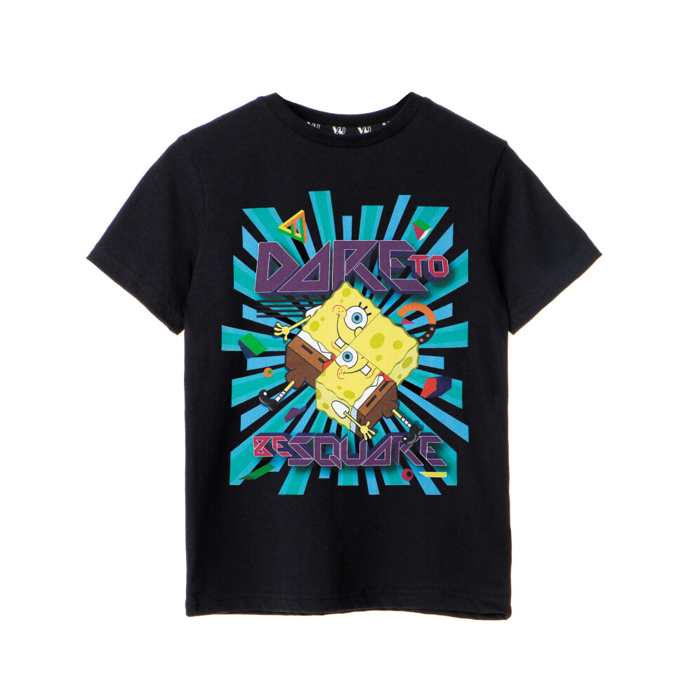 Spongebob Squarepants (5-6 Years) Short Sleeved T-Shirt (Boys Black)
