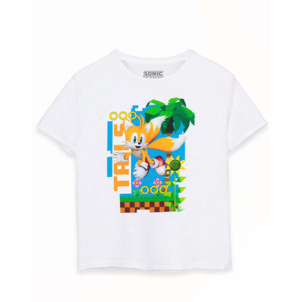 Sonic The Hedgehog (5-6 Years) Short Sleeved T-Shirt (Unisex Kids White)