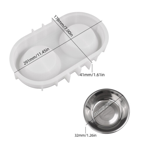 Artistic Cement Epoxy Silicone Mold Crafting Tool For Pet Dish 2