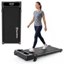 Esteira de Caminhada Motorizada para Casa ou Escritório em Aço e ABS Ultra-Fina 6 km/h Dim 107x48cm Preta