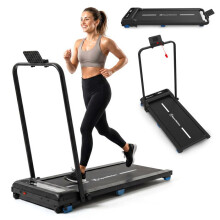 Esteira de Caminhada e Corrida Motorizada 2 em 1 Aço e ABS Ultra-Fina 10 km/h Dim 109x56,2cm Preto