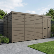 6x9 Pent Composite Shed Tanalised (Single Door, No Windows)
