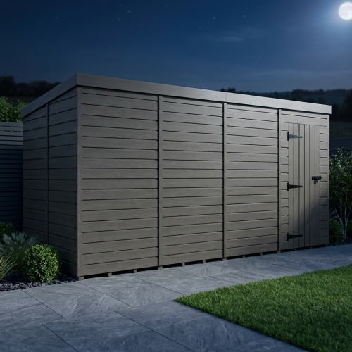 6x9 Pent Composite Shed Tanalised (Single Door, No Windows) 2