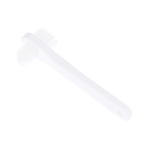 Double Head Denture Brush For Effective Cleaning Bristles-White