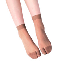 Tongs invisibles à bout fendu, chaussettes hautes-Couleur café