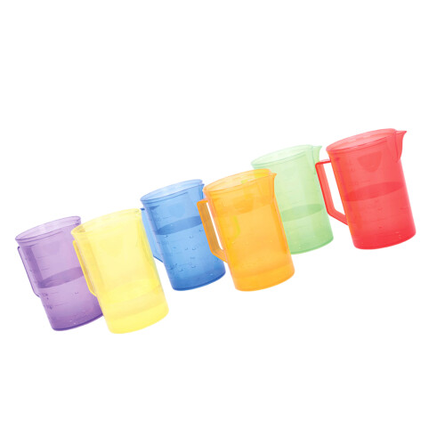 Kids Educational Rainbow Jugs 6PCS Translucent Color Measuring