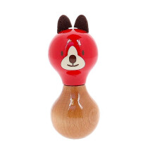 Sonajero de madera "Boizoos" - Lucien el perro - Rojo - D 6 x H 13 cm