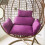 Egg Chair Cushion with Headrest Purple Waterproof 1