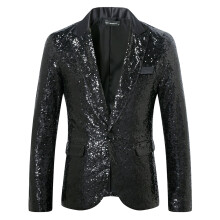 Herrenblazer mit 3D-Paillettenprint, formelle Jacke