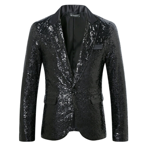 Herenblazer met 3D-paillettenprint, formele jas