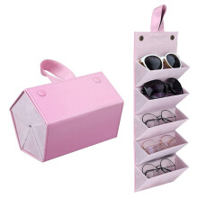 Portable Foldable Glasses Storage Box with 5 Slots