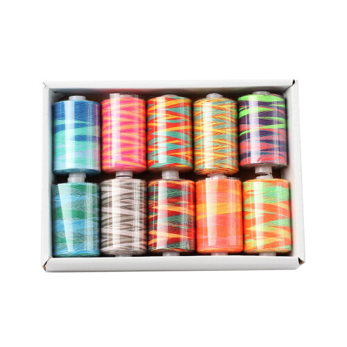 Polyester sytråd, 1000 yards, 10 farver