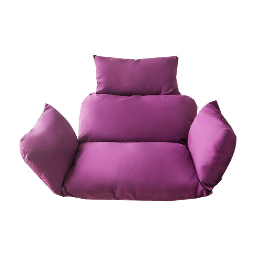 Egg Chair Cushion with Headrest Purple Waterproof 2