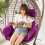Egg Chair Cushion with Headrest Purple Waterproof 8