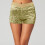 Dame Glitter Lounge Shorts Elastisk Midje Gull XXL 1