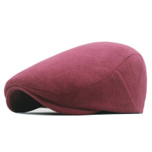 Platte pet met ribfluwelen strepen van katoen, unisex