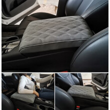 Cuscino per bracciolo auto in pelle con memory foam, antiscivolo e resistente.
