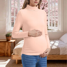 Umstandsoberteil aus Samtfleece für Damen, einfarbig, langärmelig