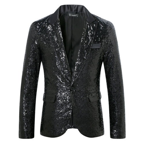 Herenblazer met 3D-paillettenprint, formele jas 1