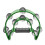 Half Moon Musical Tambourine Green Double Row Jingles 1