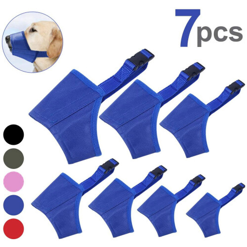 Dog Muzzle Set Breathable Adjustable 7 Pieces