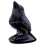 Mini kragefigur naturlig sort sten gotisk fuglestatue 1