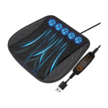 Cuscino per sedile auto ventilato e traspirante, alimentato tramite USB.
