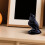Mini kragefigur naturlig sort sten gotisk fuglestatue 6