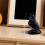 Mini kragefigur naturlig sort sten gotisk fuglestatue 2