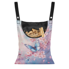 Sac à pinces à linge papillon, motif fleurs de cerisier, 2 pièces