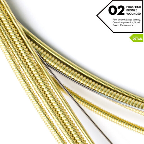 Χορδές ακουστικής κιθάρας Orphee Light Medium Gauge 6 τεμαχίων 1