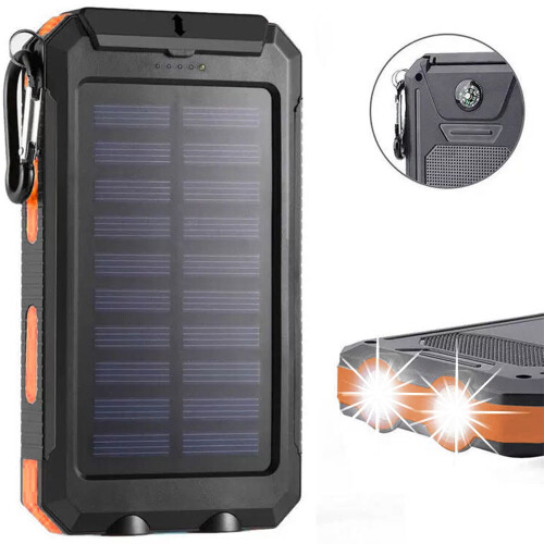 Solcellepanel 8000mAh for iOS og Android Svart 1