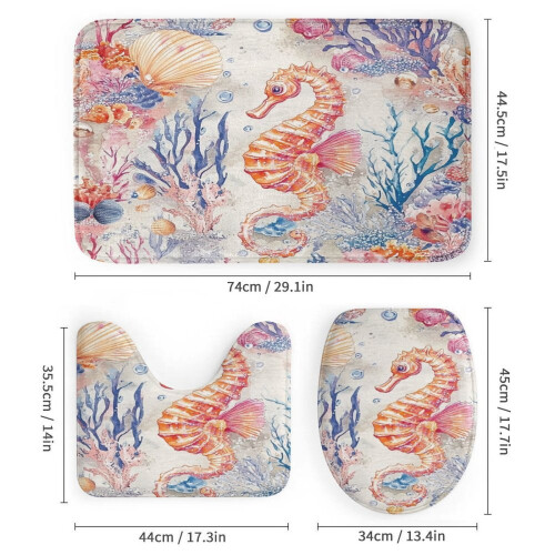 Ensemble de douche 4 pièces sur le thème des coraux marins 2