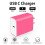 USB-C Veggladerblokk 20W PD 3-pakning Rosa 4