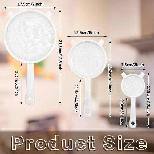 Nylon Mesh Strainer Set 3 pcs 3 in 5 in 7 in 1
