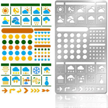 Metal Weather Stencils Matte Cloudy Rainy Snowy Dot Journal