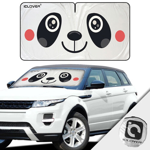 Parasolar auto pliabil, tip panda, cu desene animate
