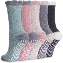 Chaussettes d'hôpital antidérapantes pour femmes, chaussons chauds et douillets pour l'hiver
